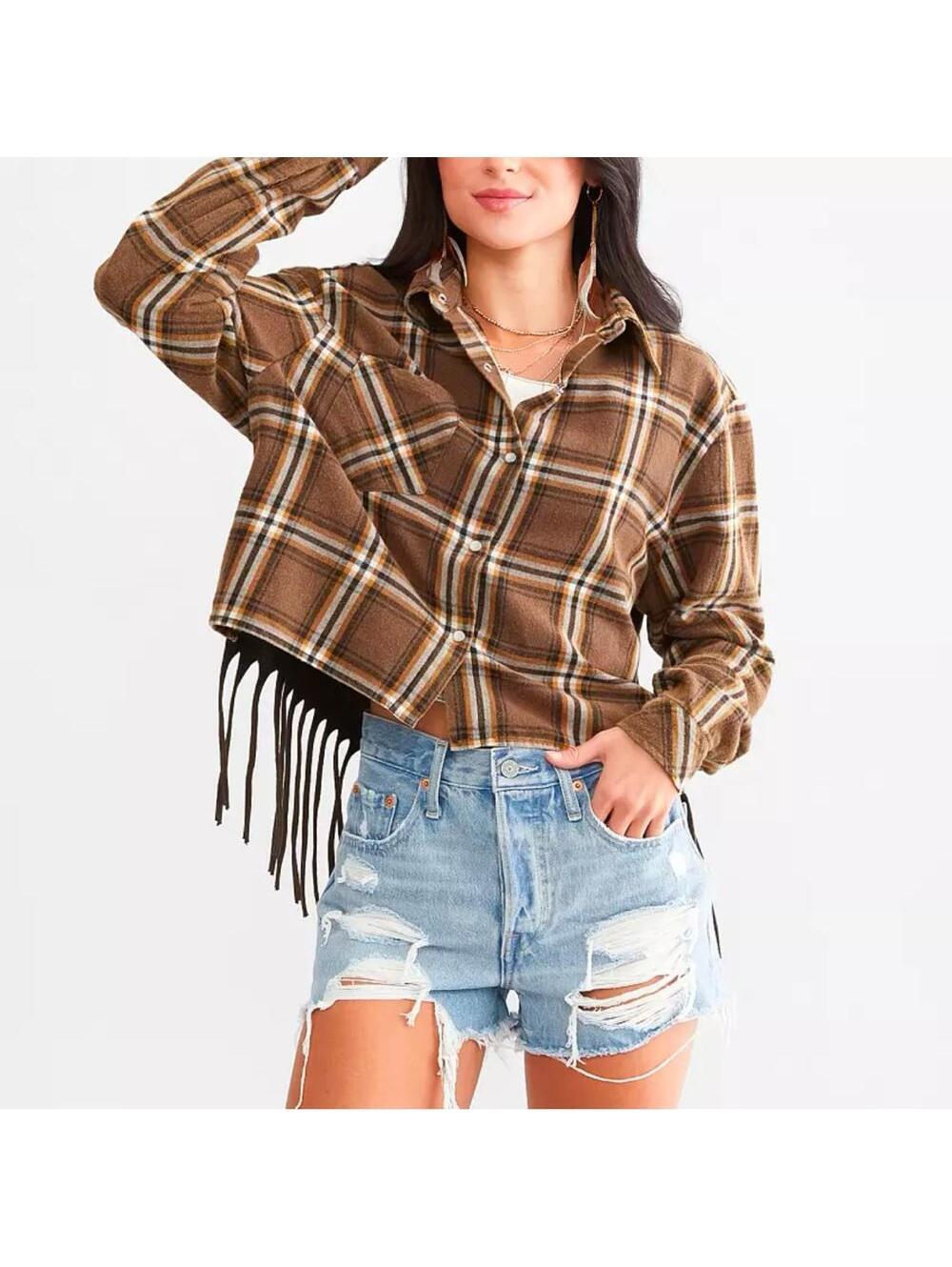 La La Land Free Bird fringed flannel